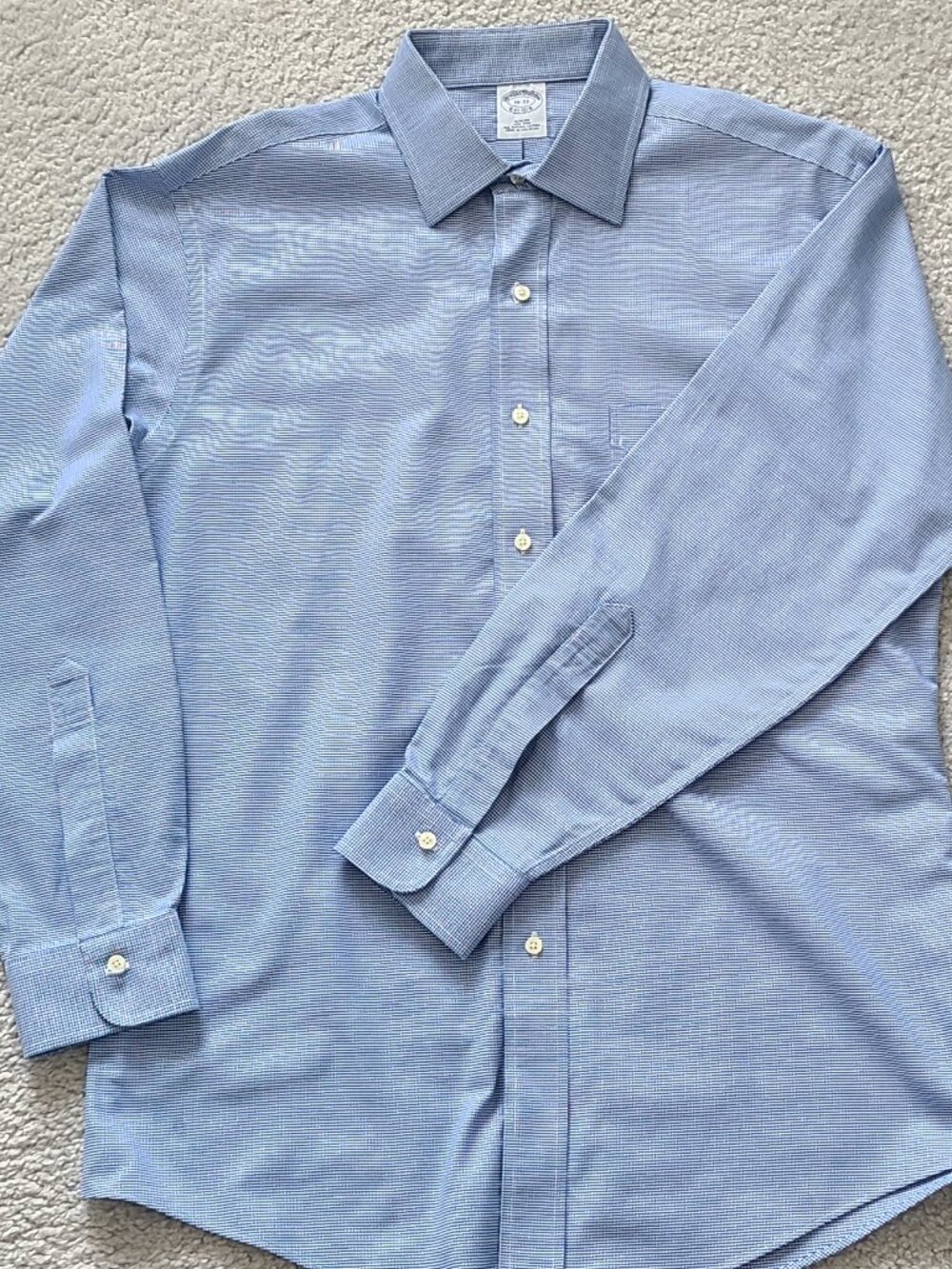 Brooks Brothers Non-Iron Slim Fit Supima Cotton Houndstooth Dress Shirt 16-33